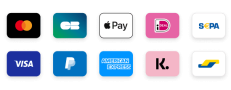 Accepted Payment Methods - Mastercard, Visa, PayPal, American Express, Discover, Klarna, Bitcoin